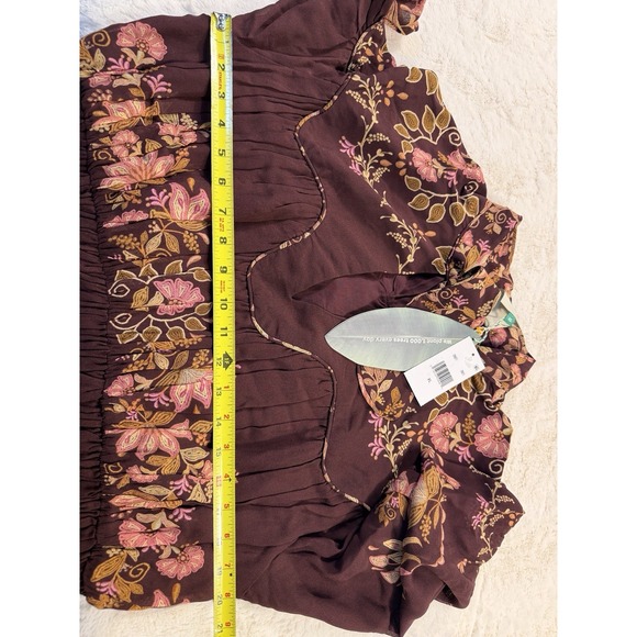 Farm Rio Bella Mini Dress in Bella Burgundy Size XL New Long Sleeve - Picture 8 of 9